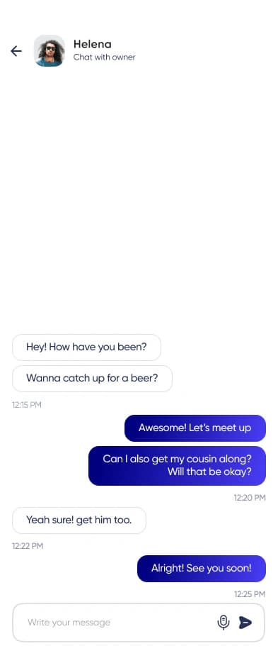 PGC chat between pet owner and groomer